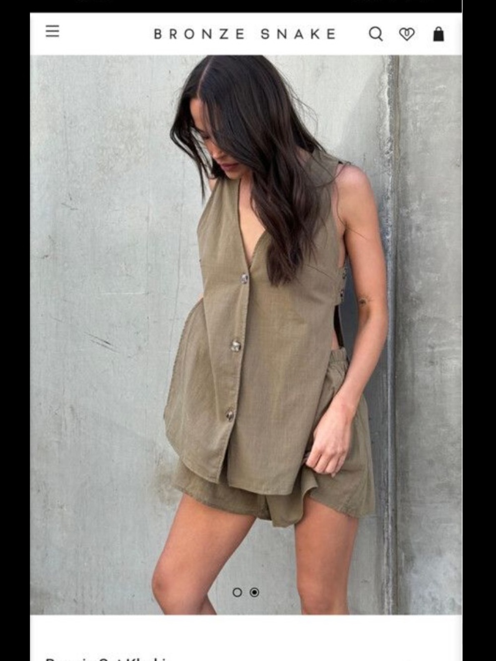 Bronze Snake Women's Rust Button-Front Vest and Short Set